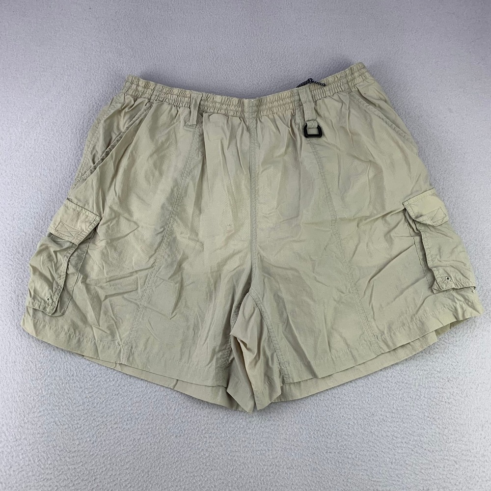 VTG Columbia Cargo Hiking Shorts Mens XL Tan Outdoor Nylon Mesh Lined Gorpcore‎